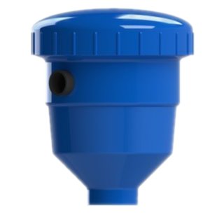 Futterbehälter für Klassik mit Rohrdurchführung, blau 60 kg / 100 l
