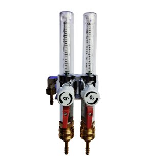 Durchfluss Regler O2 0-50 l/min 2-fach