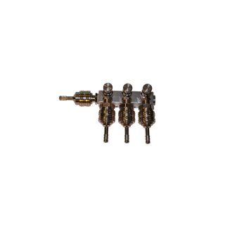 Manifold block with needle valves 6-way outlet
