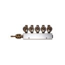 O2 Distributor block with needle valves 6-fold output